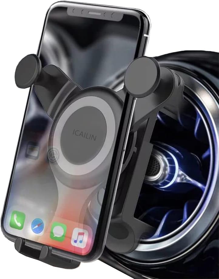 ICAILIN Car Phone Holder for Mercedes Benz A/B/C/E/S Mini Cooper Phone Holder Audi-TT Ford Jeep Suzuki Swift Round Vents Mount for All Circular Air Vents iPhone 16/15/14/13 Pro Max Galaxy S24/S23/S22