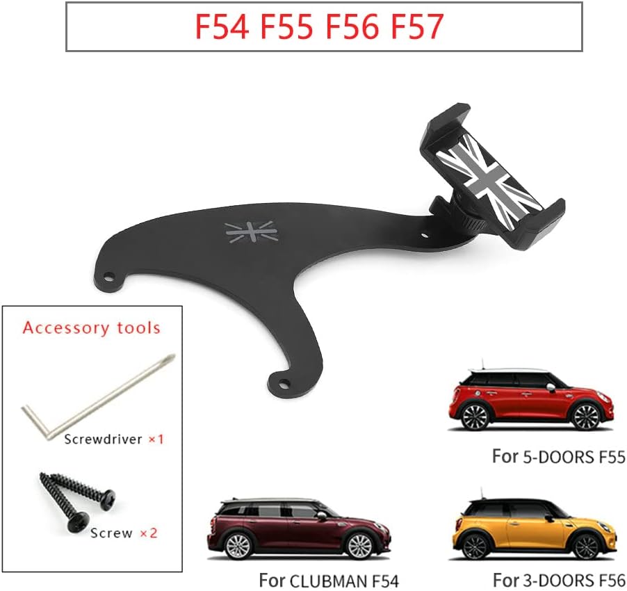 Heinmo Union Jack Red Smartphone Cell Phone Mount Holder For MN Cooper F54 F55 F56 F57 F60 Clubman Countryman 2014-2020