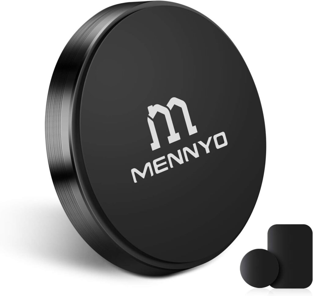 MENNYO Magnetic Phone Holder, Car Magnet Mount with Metal Plate Stick on Dashboard | Wall Magnet Sticker for iPhone 15/14/13/112/11/Xs/Xs/Max/8,Samsung,Huawei & Other Mobile Phones