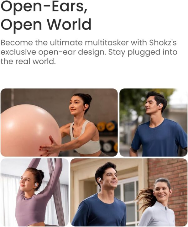 SHOKZ OpenFit Air - Open-Ear Headphones, True Wireless Earbuds, Water Resistant, Secure Earhooks for Daily Use, Black - Image 5