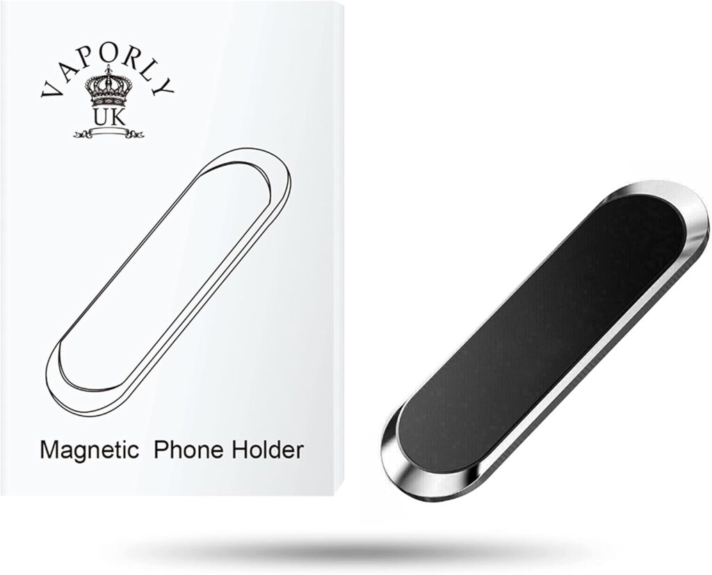 Vaporly UK Magnetic Universal Phone Holder/Key/small metal tool object Holder, Magnet Mount strong self adhesive For Home, Office, Wall, Car Dash Sticks to Any Dashboard for GPS in VAN Silver