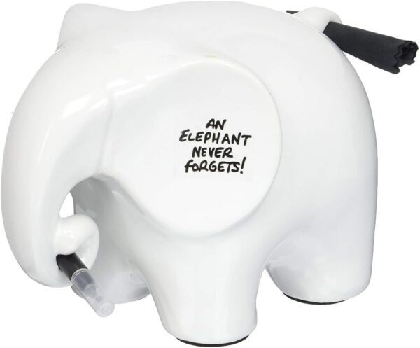 Luckies - Desk Whiteboard | Mini Whiteboard & White Board Pen | Eric Elephant Desk Decor & White Elephant Gifts for Women | Ceramic Table Accessories | Office Accessories | Includes Black Pen & Cloth