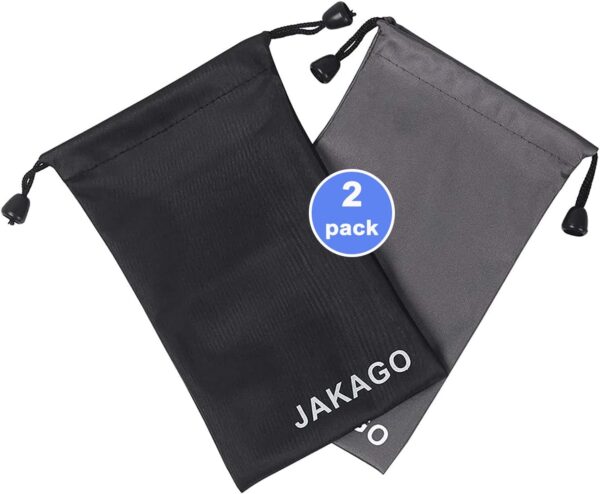 JAKAGO 2x Universal fabric Pouch Phone Sock Portable Waterproof bag Case Sleeve for Glasses Earphone Powerbank and all under 5.5" Mobile Phone like Iphone Samsung Huawei LG Sony (11x18CM)