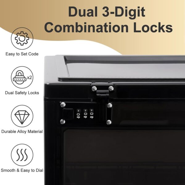 Large Lock Box for Personal Items, Combination Lockable Storage Box for Office Locker/School/Medicine/Snacks/Phone Jail/Electronic/Home - Image 3