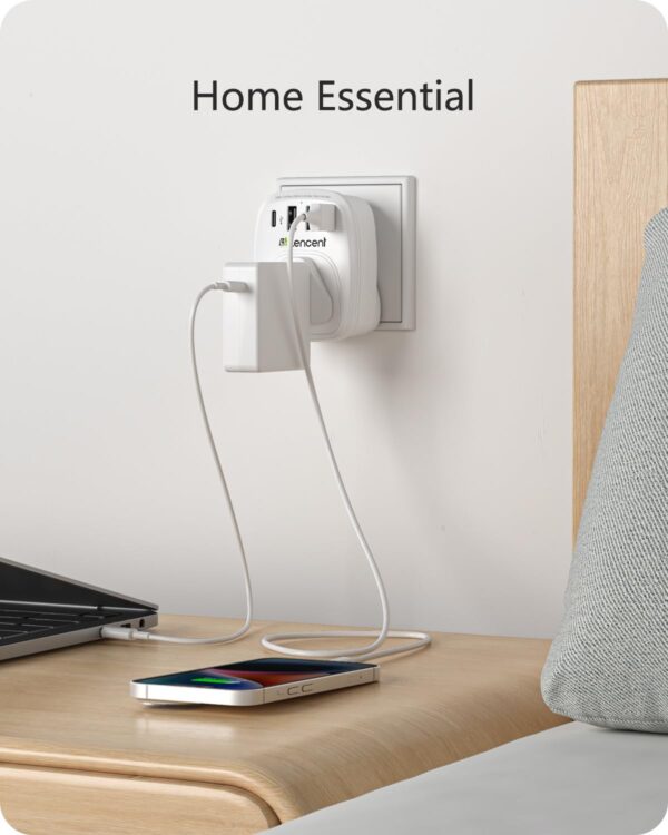 LENCENT USB Plug Charger UK with 1 Type C and 3 USB Ports, 1 Way Socket Extension, 5-in-1 USB Outlet Plug Extender for Household Appliances, iPhone, Smartphone Tablets, Ideal for Home Office 3250W - Image 6