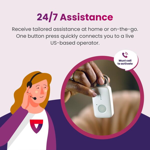 Medical Guardian MGMini – Medical Alert Necklace Systems for Seniors- Fast, Reliable Water-Resistant Panic Button, 4G GPS Tracker with 24/7 Emergency Operator Care -Includes Step Tracking (Silver) - Image 2