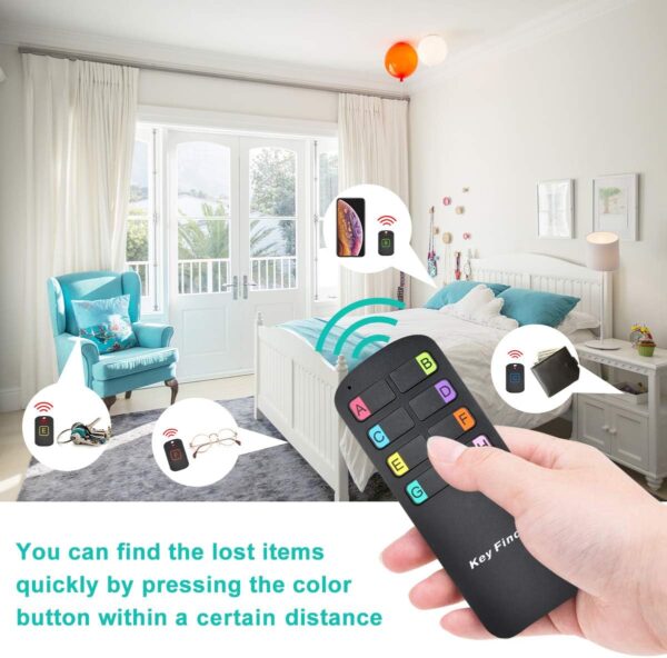 Key Finder Locator,Wireless RF Item Locator with Letters Key Tracker with 85DB Loud Beeping Sound and 115 Feet Remote Control 8 Receivers Anti-Lost Tags and Keychains - Image 4