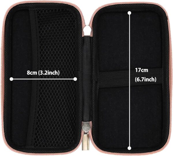 iMangoo Shockproof Carrying Charger Case Hard Protective EVA Impact Resistant Power Bank Pouch Small Electronics Organizer Cable Accessory Travel Essentials for Women,Size 6.5''x3.2''x1'',Rose Gold - Image 5