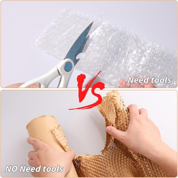 Honeycomb Packing Paper 16" x 400', Bubble Cushioning Wrap for Packing/Shipping/Moving, Eco-Friendly Bubble Packing Paper Wrapping for Fragile Items,Electronics and Bouquet Packaged - Image 4
