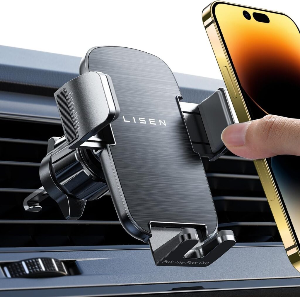 Car Phone Holder, Mobile Phone Holder for Car, [360° Rotation] [Ultra Stable] iPhone Car Holder, LISEN Car Phone Mount Air Vent for iPhone 16 15 14 13 Pro Max, Galaxy, All 4.0”-7.0” Phones