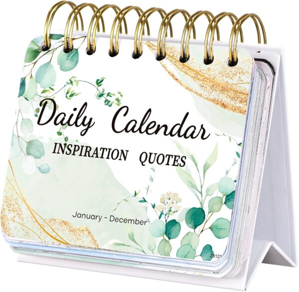Motivational Calendar - Daily Flip Calendar with Inspirational Quotes, 4.8"x5.5" Undated Standing Flip Calendar for Desk Accessories, Perpetual Calendar, Inspirational Gifts for Women, Positive Daily