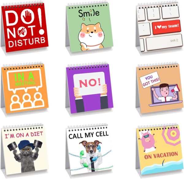 Office Desk Sign,Funny Desk Signs,30 Different Fun and Flip-Over Messages for Office Present,Office Desk Accessories,A Present for colleague,Mother's Day, Father's Day,Christmas Day（4.7" x 4.7"）