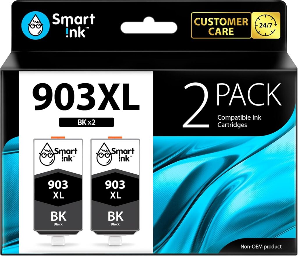 Smart Ink Compatible Ink Cartridge Replacement for HP 903 903XL High Yield 2 Black Pack with Advanced Chip Technology to use with HP Officejet 6950 All-in-One Officejet Pro 6960 6970 All-in-One