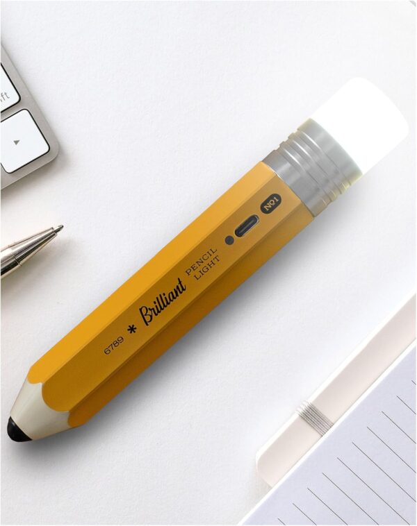 Suck UK - Pencil Light | Table Lamp & Rechargeable Lamp | Desk Accessories & Desk Lamps Office | Cordless Lamp & Bedside Table Lamp | Tables for Bedroom & Office Accessories | Yellow