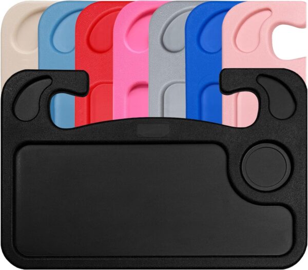 lebogner Steering Wheel Tray, Car Tray for Eating, Hook On Steering Wheel Desk for Food, Laptop and Car Accessories, Car Road Trip Must Haves Gadgets Car Table (Black)