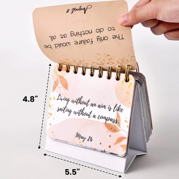 Motivational Calendar - Daily Flip Calendar with Inspirational Quotes, 4.8"x5.5" Undated Standing Flip Calendar for Desk Accessories, Perpetual Calendar, Inspirational Gifts for Women, Positive Daily - Image 6