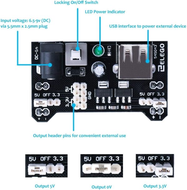 ELEGOO Electronic Fun Kit Bundle with Breadboard Cable Resistor, Capacitor, LED, Potentiometer total 235 Items for Arduino - Image 3