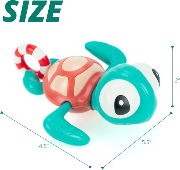 DUCKBOXX XX Pull-String Swimming Sea Friends Bath Toy, No Battery Mold-Free Anti-Rust Interactive Montessori Toy for Kids (Turtle with Swim Ring) - Image 6