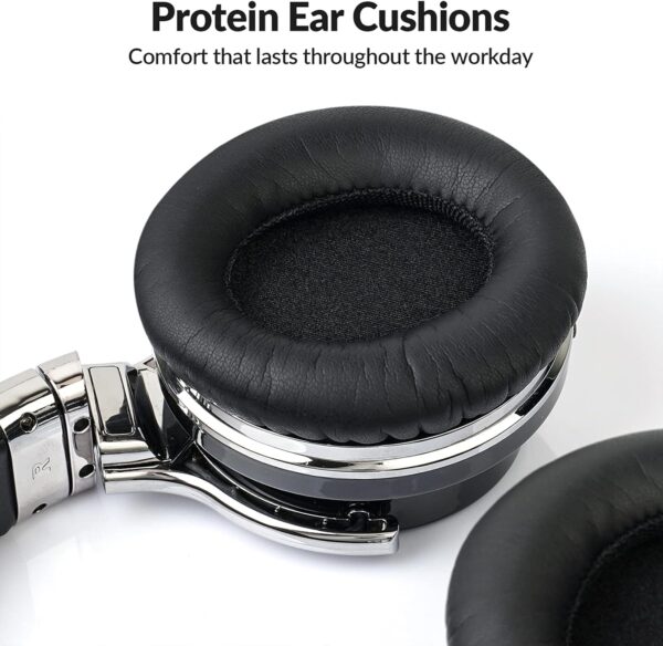 Silensys E7 Active Noise Cancelling Headphones Bluetooth Headphones with Microphone Deep Bass Wireless Headphones Over Ear, Comfortable Protein Earpads, 30 Hours Playtime for Travel/Work, Black - Image 4