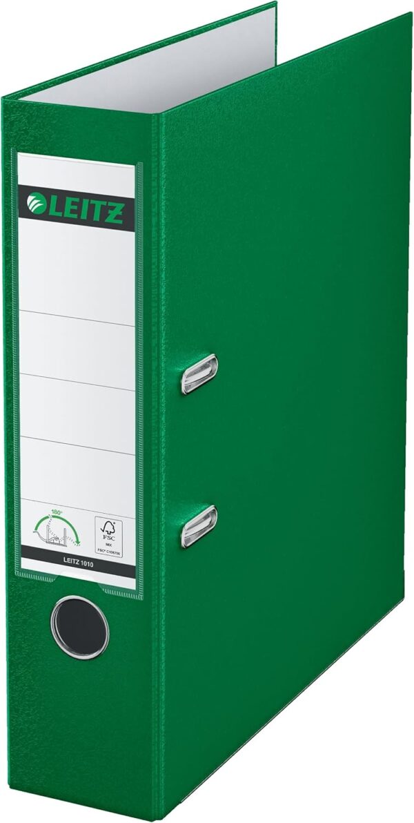 Leitz 2-Ring 3-Inch Premium Linen Textured A4 Sized European Binder, Green (1010-GR)