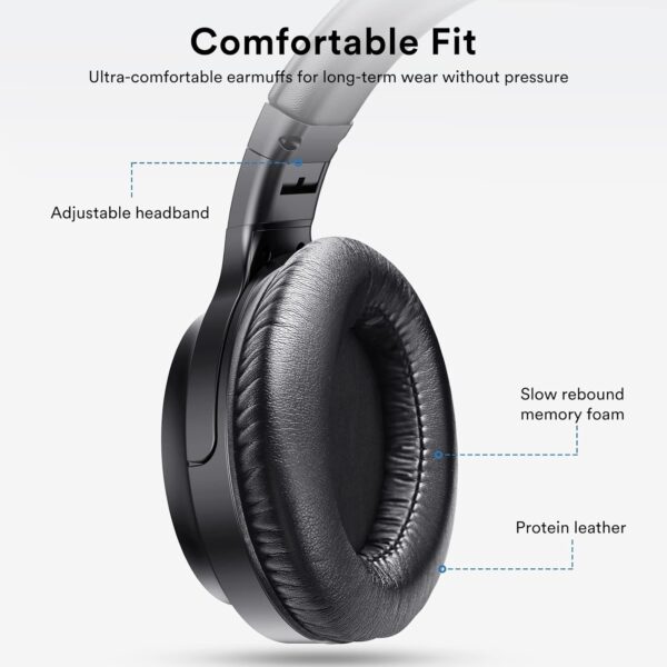 ROSIDA Wireless Headphones for TV, Over-Ear Bluetooth 5.0 TV Headset for Seniors, 196ft Wireless Range Support Optical,AUX, RCA and USB Output,High Volume, Hi-Fi Audio&No Delay,Up to 40 Hours Playtime - Image 5