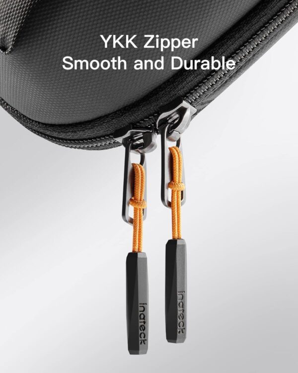 Inateck Electronics Organizer Travel Case, 180° Open Water-resistant Tech Pouch, Multifunctional Travel Organizer Bag, Electronic Accessories Carry Case for Cable, Cord, Charger, Phone, Black, Large - Image 5