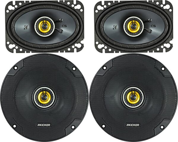 KICKER Bundle of 2 Items 6-1/2" CS 2-Way Speakers with 4"x6" CS 2-Way Speakers
