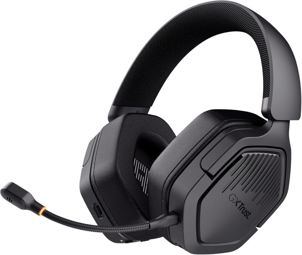 Trust GXT 1493 Ravox Wireless Gaming Headset Bluetooth + 2.4 GHz for PS5 PS4 Switch PC Xbox Mobile, 50mm Drivers, 70hr Battery, Low Latency Over Ear Wireless Headphones with Microphone, Black