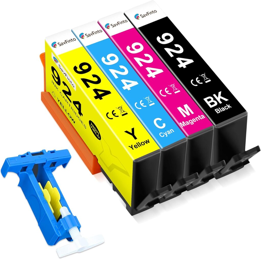 SavFinto NO CHIP 924 Ink Cartridges Multipack Compatible with HP OfficeJet Pro 8120 OfficeJet Pro 8122e 8124e 8125e 8132e 8134e 8135e All-in-One Printer