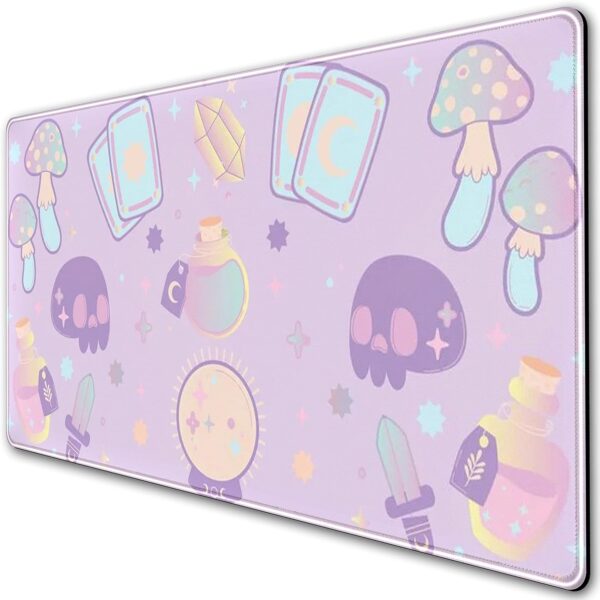 Kawaii Purple Desk Mat,Cute Witchy Elements Mouse Pad, Desk Pad Mystical Goth,XXL Gamig Desktop Mat,Extended Keyboard Mousepad Large for Computer Laptop,Girl Gamer Desk Decor 31.5''x15.7'' - Image 2