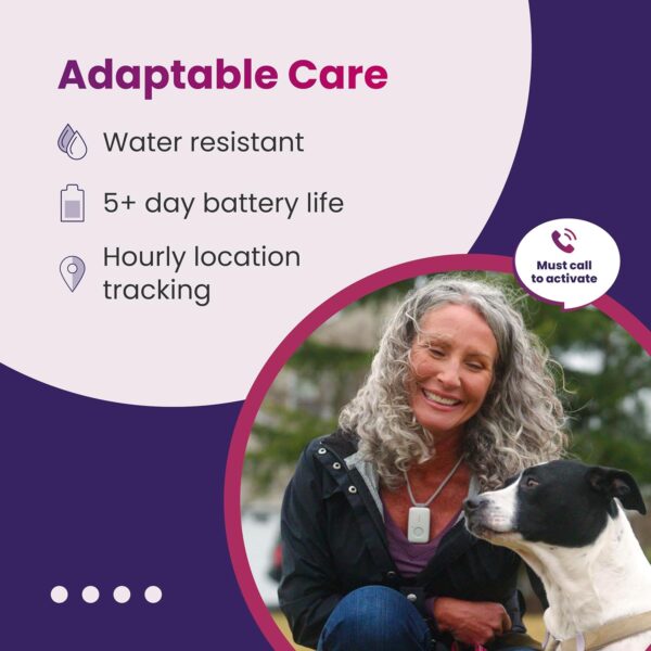 Medical Guardian MGMini – Medical Alert Necklace Systems for Seniors- Fast, Reliable Water-Resistant Panic Button, 4G GPS Tracker with 24/7 Emergency Operator Care -Includes Step Tracking (Silver) - Image 4