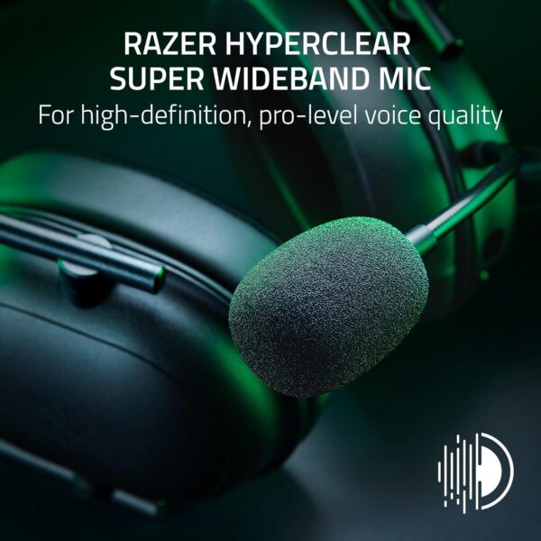 Razer BlackShark V2 HyperSpeed Wireless Gaming Headset: 280g Lightweight - THX Spatial Audio - Bendable Mic - 50mm Drivers - 2.4GHz, Bluetooth or USB - 70 Hr Battery w/USB Type C Charging - Black - Image 2