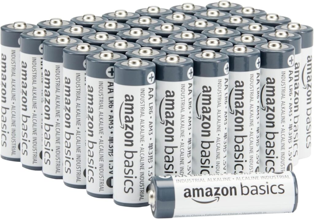 Amazon Basics AA Alkaline Batteries, Industrial Double A, 5-Year Shelf Life, 40-Pack