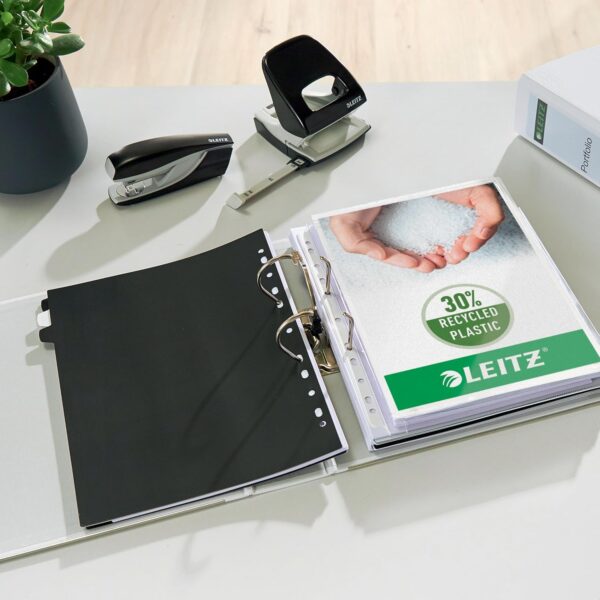 Leitz 2-Ring 3-Inch Premium Linen Textured A4 Sized European Binder, Green (1010-GR) - Image 6