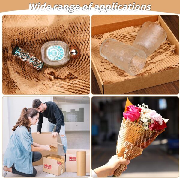 Honeycomb Packing Paper 16" x 400', Bubble Cushioning Wrap for Packing/Shipping/Moving, Eco-Friendly Bubble Packing Paper Wrapping for Fragile Items,Electronics and Bouquet Packaged - Image 7