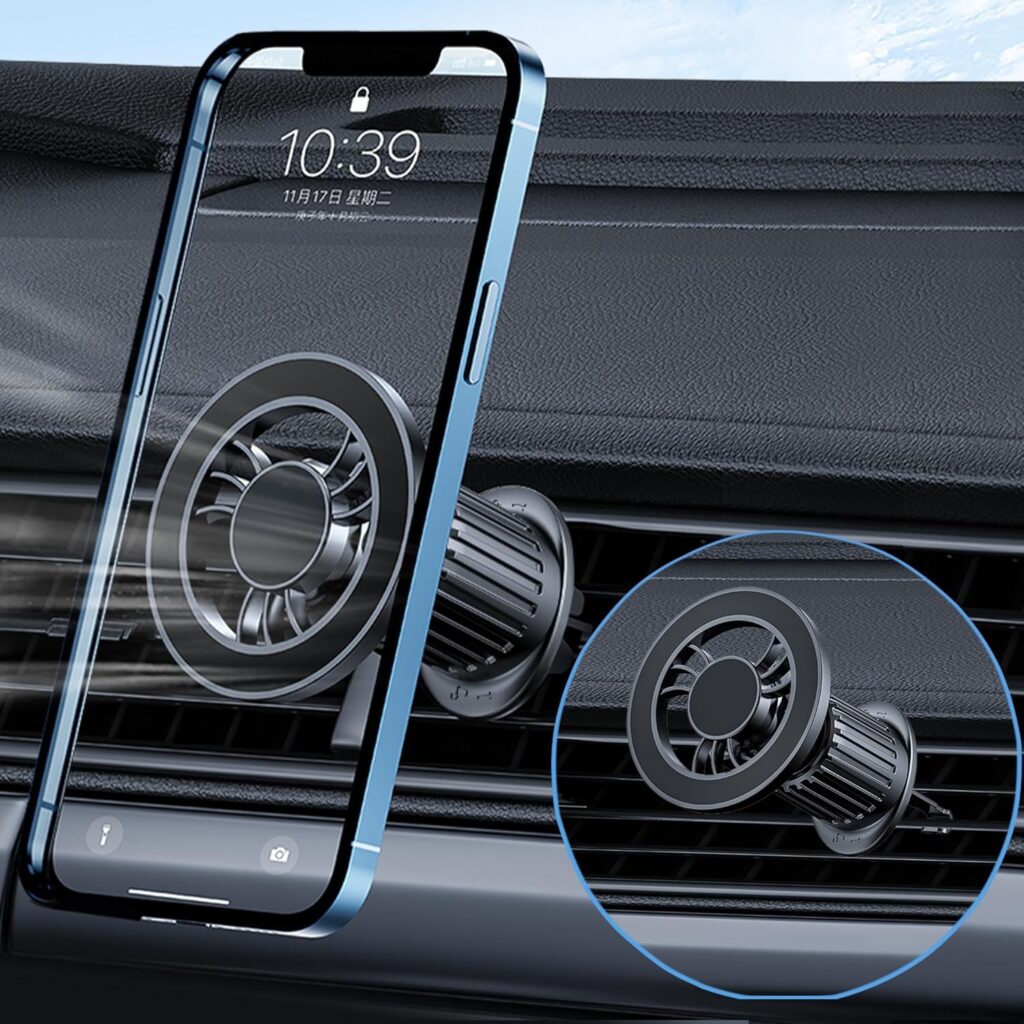 YmhxcY for Magnetic Phone Holder for Your Car Mount 【20 Super Magnets】 Car Phone Holder Mount Vent Cell Phone Kickstand Mount for Car Plate Fit All iPhone 15/14/13 Plus MagSafe Car Accessories-Black