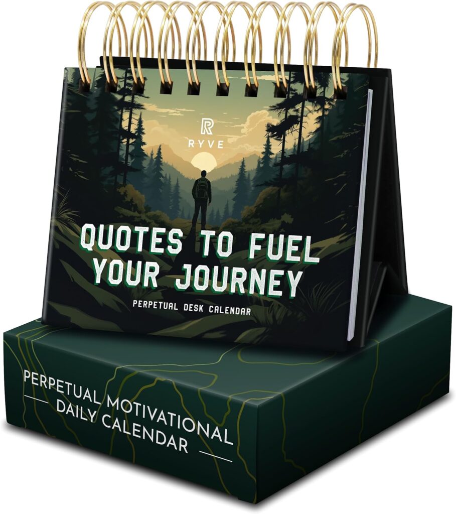 RYVE Motivational Calendar for Men – Daily Flip Calendar with 365+ Inspirational Quotes – Inspirational Gifts for Men, Office Decor for Men, Office Desk Accessories for Men, Office Gifts for Men
