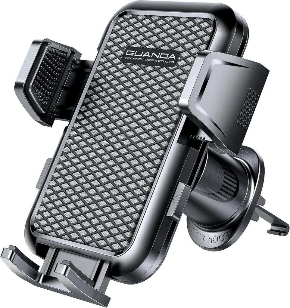 [2025 New] Car Vent Phone Mount, [Upgrade Hook Clip Never Shake] Adjustable 360 Rotation Vent Clip Car Phone Holder Mount, Big Phone & Thick Case Friendly Fit for All iPhone, Samsung & Cell Phone