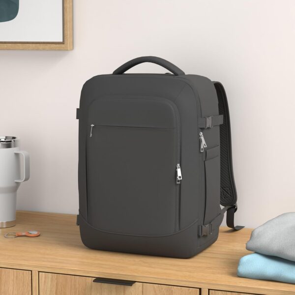 Large Backpack for Men Women, Travel Backpack Flight-approved Personal Item Size, 40L Carry on Backpack Casual Daypack, Black - Image 2