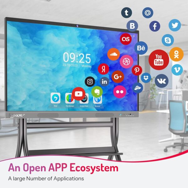 HKMLC Smart Board, Essential Vision 55 Inch Interactive Whiteboard Built-in 4800MP Camera, All-in-One Digital Whiteboard with 4K UHD Touchscreen for Classroom Home Office (Wall Mount Included) - Image 4