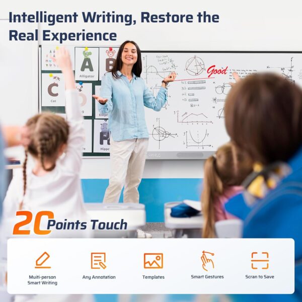 HKMLC Smart Board, Essential 55 Inch All-in-One Interactive Whiteboard with 4K UHD Touch Screen Flat Panel, Digital Electronic Whiteboard for Classroom and Business (Wall Mount Included) - Image 11