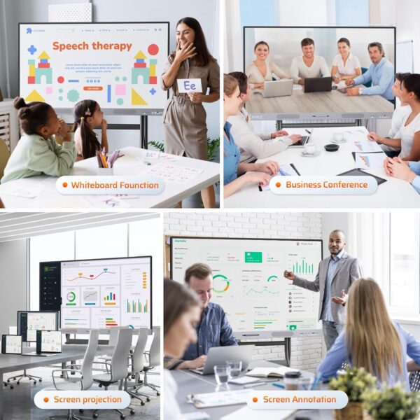 HKMLC Smart Board, Essential 55 Inch All-in-One Interactive Whiteboard with 4K UHD Touch Screen Flat Panel, Digital Electronic Whiteboard for Classroom and Business (Wall Mount Included) - Image 12