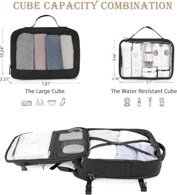 Large Backpack for Men Women, Travel Backpack Flight-approved Personal Item Size, 40L Carry on Backpack Casual Daypack, Black - Image 4