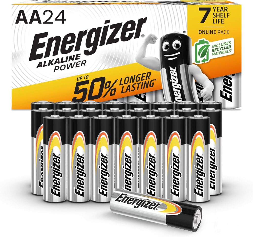 Energizer AA Batteries, Alkaline Power, 24 Pack, Double A Battery Pack – Amazon Exclusive