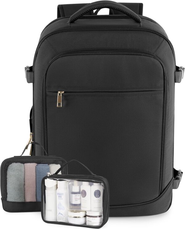 Large Backpack for Men Women, Travel Backpack Flight-approved Personal Item Size, 40L Carry on Backpack Casual Daypack, Black - Image 10