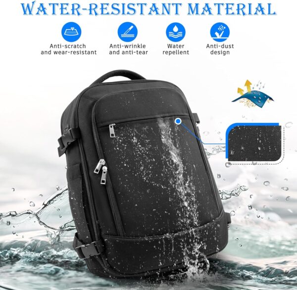 Large Backpack for Men Women, Travel Backpack Flight-approved Personal Item Size, 40L Carry on Backpack Casual Daypack, Black - Image 8