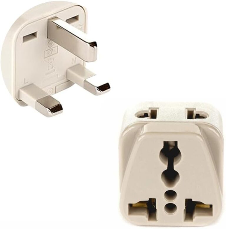 3 Pin Electric Converter Socket UK Plug 2 Way Adaptor UK Double Plug Adapter, Multi Socket Plug Adaptor, For Laptop Computer TV Office Kitchen Toothbrush and Electric Shaver Shaving Adaptor (1 Pack)