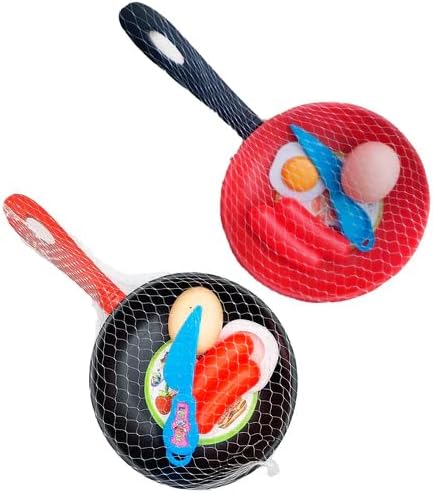 JKG® Kids Frying Pan Set With Food & Spatula – Toy Kitchen Set For Kids | Role Play Toys For Cooking | Pots And Pans With Food And Utensils | Kitchen Cooking For Children