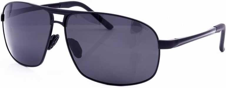 TED BROWNE London Polarised Car Driving Sunglasses for Man`s Cycling Fishing Sport Big Face Anti Glare Grey Lenses, Black Metal Frame with Spring Hinges