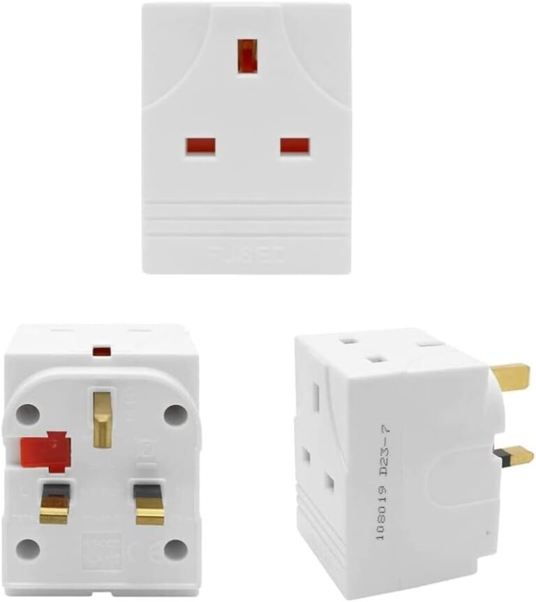 HUBIBUBI 3 Way Plug Adapter UK 3 Pin Socket Extensions 13 Amp 250V Multi Plugs Extension Sockets Adapter UK Plug Block for Home Office Indoor Lighting (3 Way Plug Adapter, 3 Pin White)